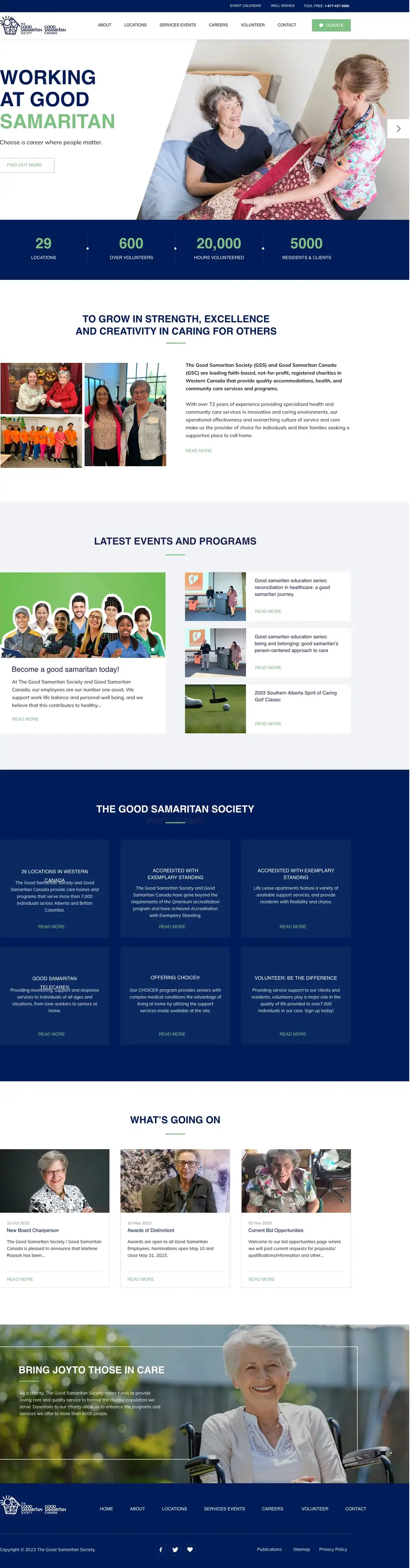 Full-page concept for The Good Samaritan Society's website