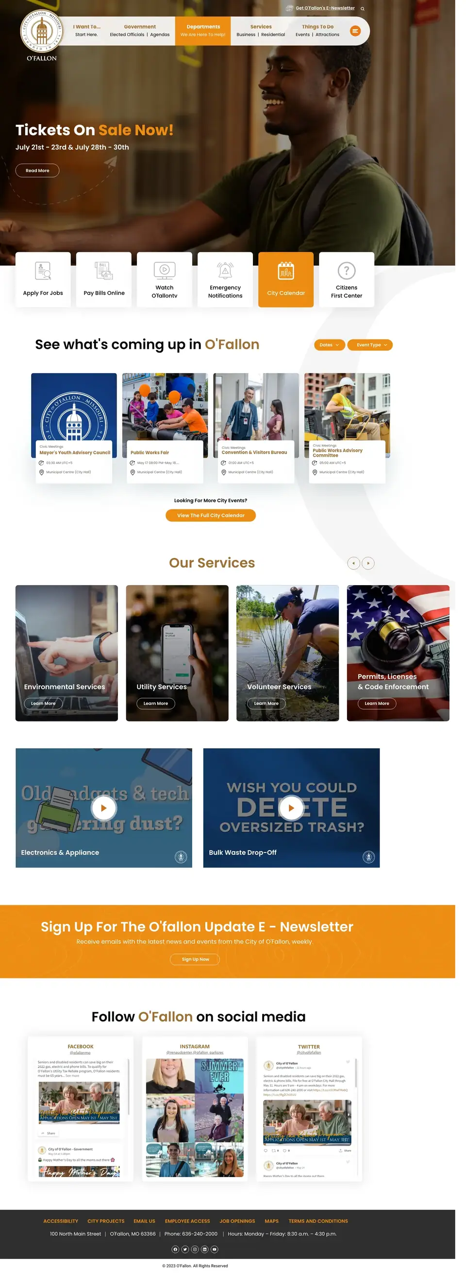 Full-page concept for City of O'Fallon's website
